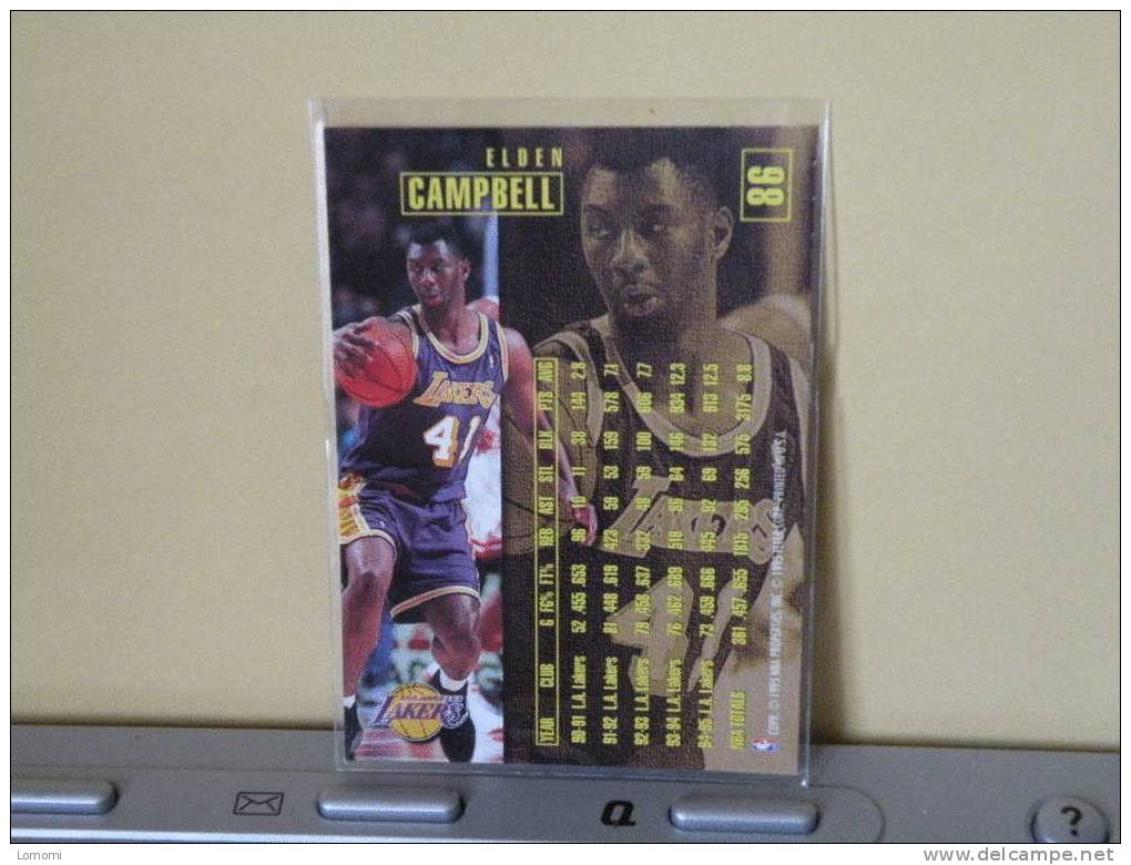 LOS ANGELES Lakers, 95/96- Carte  Basketball - ELDEN CAMPBELL - N.B.A . N° 86. 2 Scan - Los Angeles Lakers
