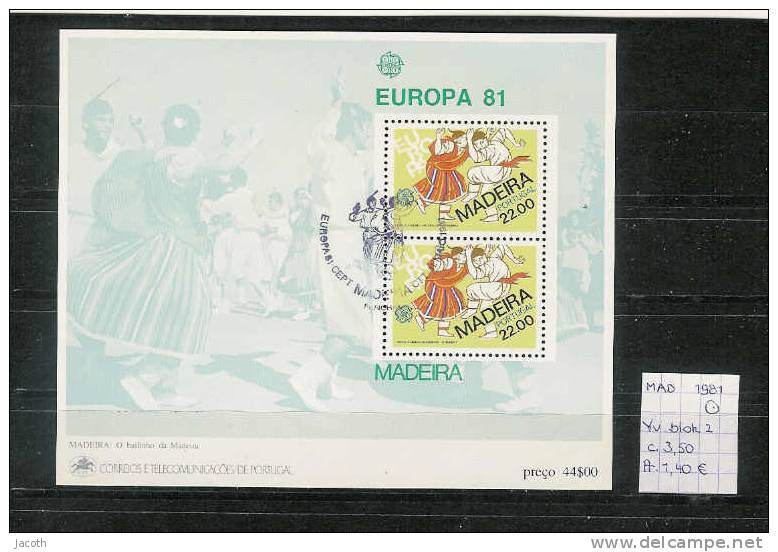Madeira 1981 - Yv. Blok 2 Gest./obl./used - Madeira