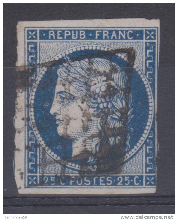 Lot N°702  N°4a Bleu Foncé, Une Marge Touchée, Coté 70€ - 1849-1850 Ceres