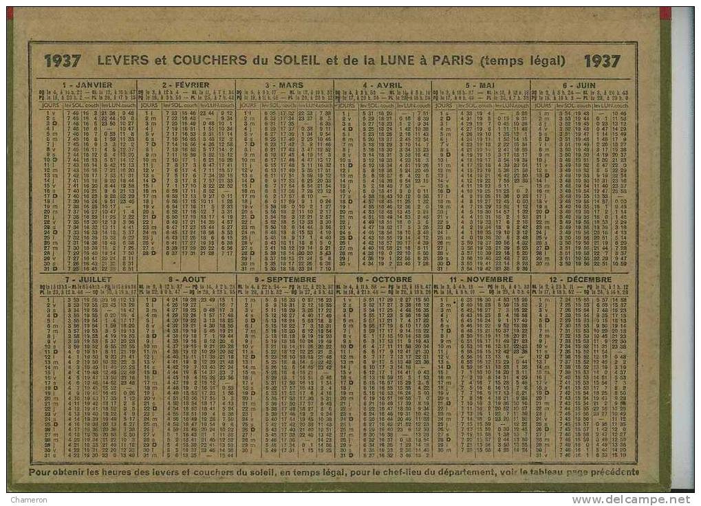 1937 - Almanach Des PTT : "Départ De Chasse" (à Courre) Très Animé, Cavaliers Et Chiens. - Groot Formaat: 1921-40