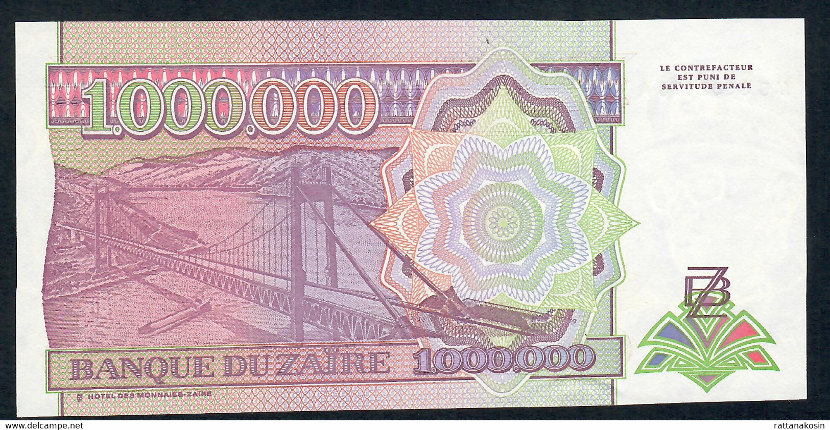 ZAIRE P45d    1.000.000  ZAIRES  30.6.1993 #MB--A    UNC. - Zaire