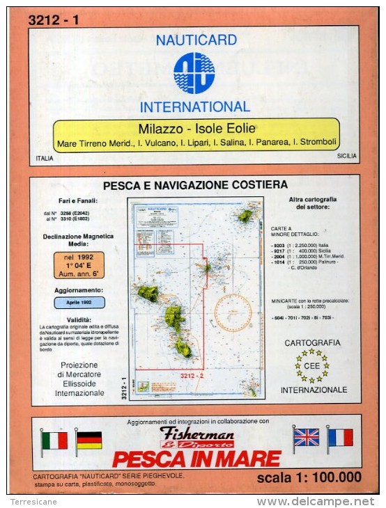 CARTA NAUTICA MILAZZO ISOLE EOLIE	VV	NAUTICARD - Turismo, Viajes