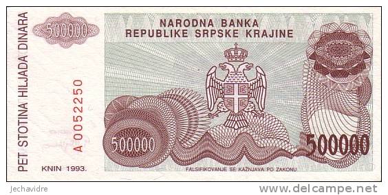 CROATIE  500 000 Dinara  Emission De 1993  Pick R23     ***** QUALITE  XF ***** - Kroatien