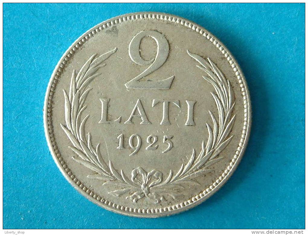 2 LATI 1925 (silver) XF - KM 8 ( For Grade, Please See Photo ) ! - Lettonie