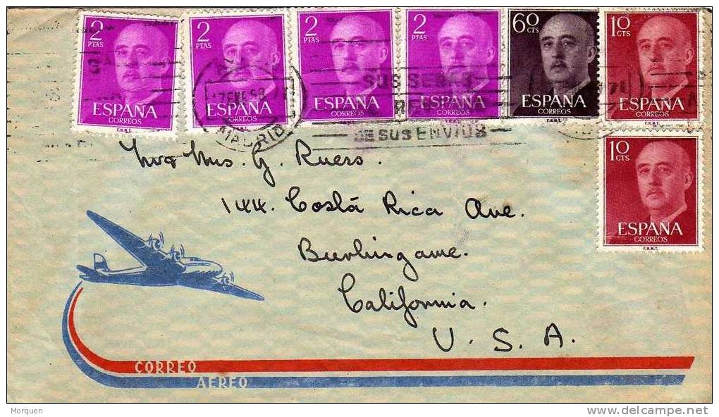 6339. Carta Aerea MADRID  1968. Fechador Avión - Briefe U. Dokumente