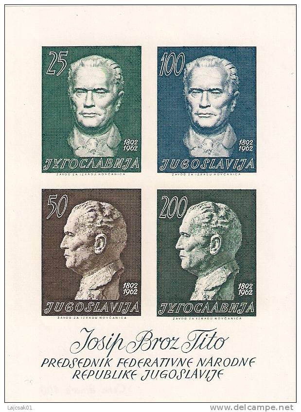 Yugoslavia 1962.Josip Broz Tito Block Mi.8 MNH** Imperforated - Neufs