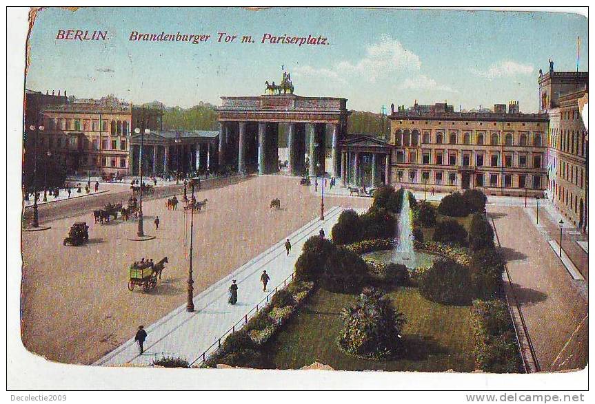 Z5344 Germany Berlin Brandenburg TOr !!! Used  1911 PPC Good Shape - Brandenburger Door