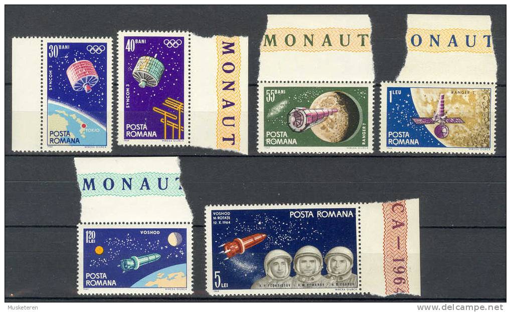 Romania 1964 Mi. 2369-74 Weltraumfahrt Und Mondforschung Space Science And Moon Research MNH - Nuovi