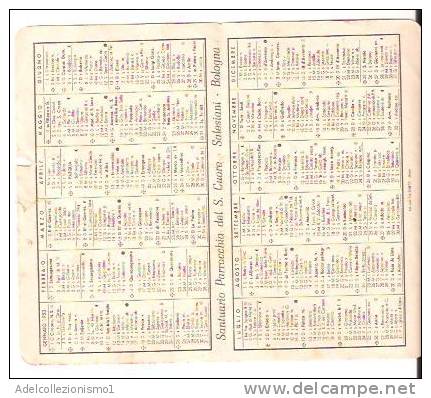 33539)calendario Sacro Cuore Di Gesu' Con Immagine  Pio X Sul Retro - Klein Formaat: 1941-60
