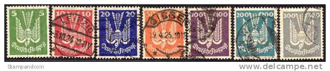 Germany C20-26 Used Airmail Set From 1924 - Luft- Und Zeppelinpost