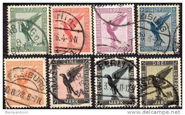 Germany C27-34 Used Airmails From 1926-27 - Poste Aérienne & Zeppelin