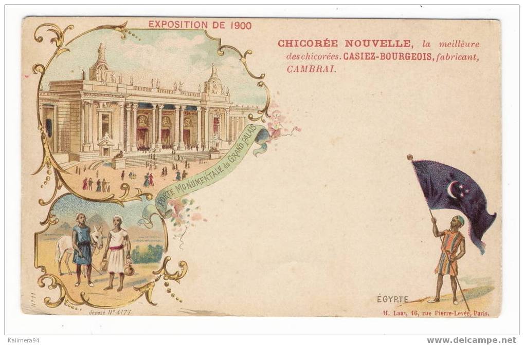 EXPOSITION  UNIVERSELLE  DE  PARIS  1900  /  PORTE  MONUMENTALE  DU  GRAND  PALAIS  /  Drapeau  D´ EGYPTE - Expositions