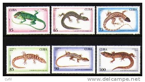 CUBA 1994 - FAUNE ENDÉMIQUE - LÉZARDS (6) - Nuovi