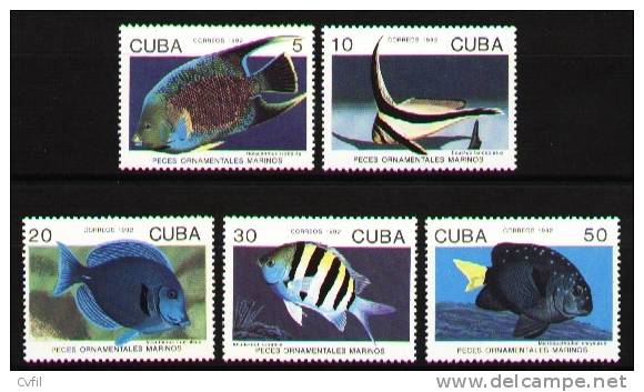 CUBA 1992 - POISSONS DE MER ORNEMENTAUX (5) - Ongebruikt