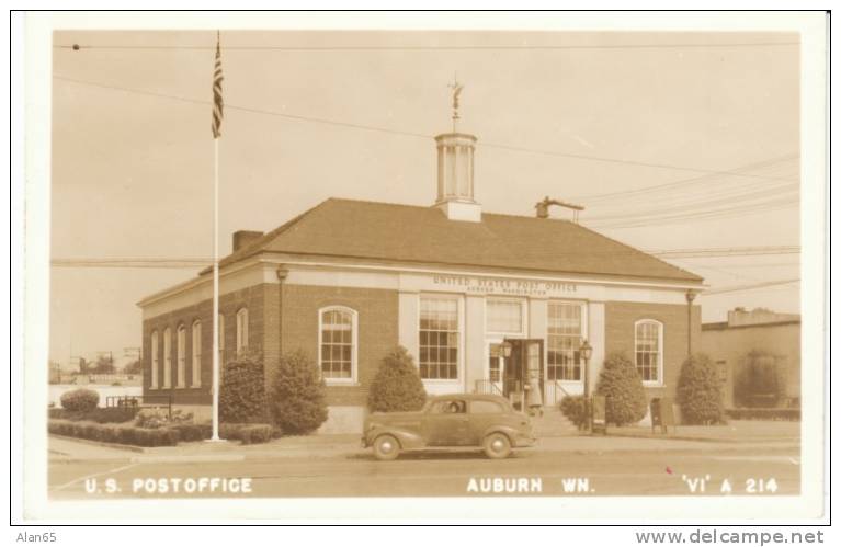 Auburn WA US Post Office On C1940s Vintage Real Photo Postcard - Other & Unclassified