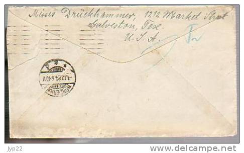 Lettre Des Etats Unis Galveston USA Pour L'Allemagne - Flamme Red Cross CAD Nordenham 1-12-1924 - 2 Tp Washington - Marcofilie