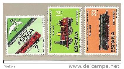 SpaMi.Nr.2556-58/-/SPANIEN -  1982, Bahn-Kongress Malaga ** - Ungebraucht