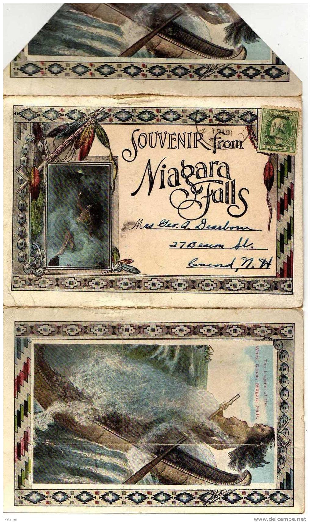 Souvenir Circulado  NIAGARA FALLS, Parrilla RMS,  Con 10 Postales, Post Card ( U.S.A) - Lettres & Documents