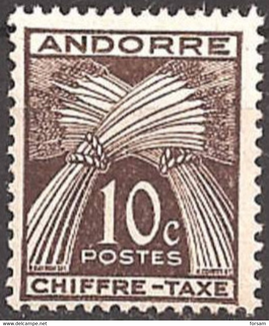 ANDORRA..1943..Michel # 21...MLH...Portomarken. - Ongebruikt