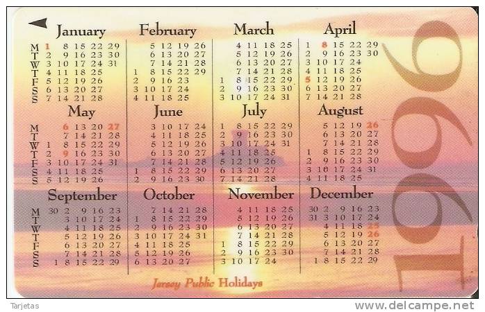 JER-128  TARJETA DE JERSEY DE CALENDARIO 42 JERD - Jersey En Guernsey