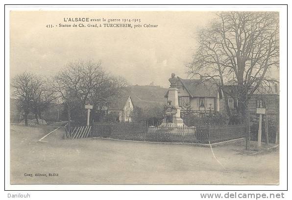 68 // TURCKHEIM - Près Colmar, Statue De Ch Grad, N° 433 Cuny édit - Turckheim