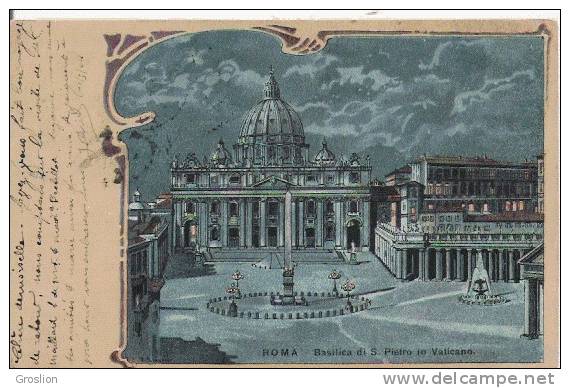 ROMA BASILICA DI S PIETRO IN VATICANO 1904(DESSIN COLORISEE) - Vatican