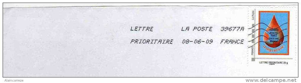 Montimbreamoi Entreprise Sur Lettre Fédération Française Pour Le Don Du Sang Bénévole Le Sang C'est La Vie - Autres & Non Classés