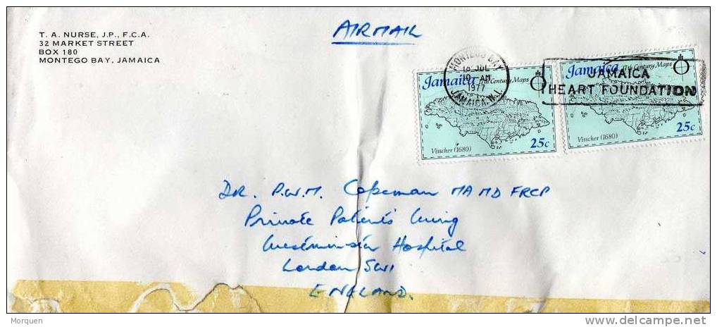 1708. Carta Aerea MONTEGO BAY (Jamaica) 1977 - Jamaique (1962-...)