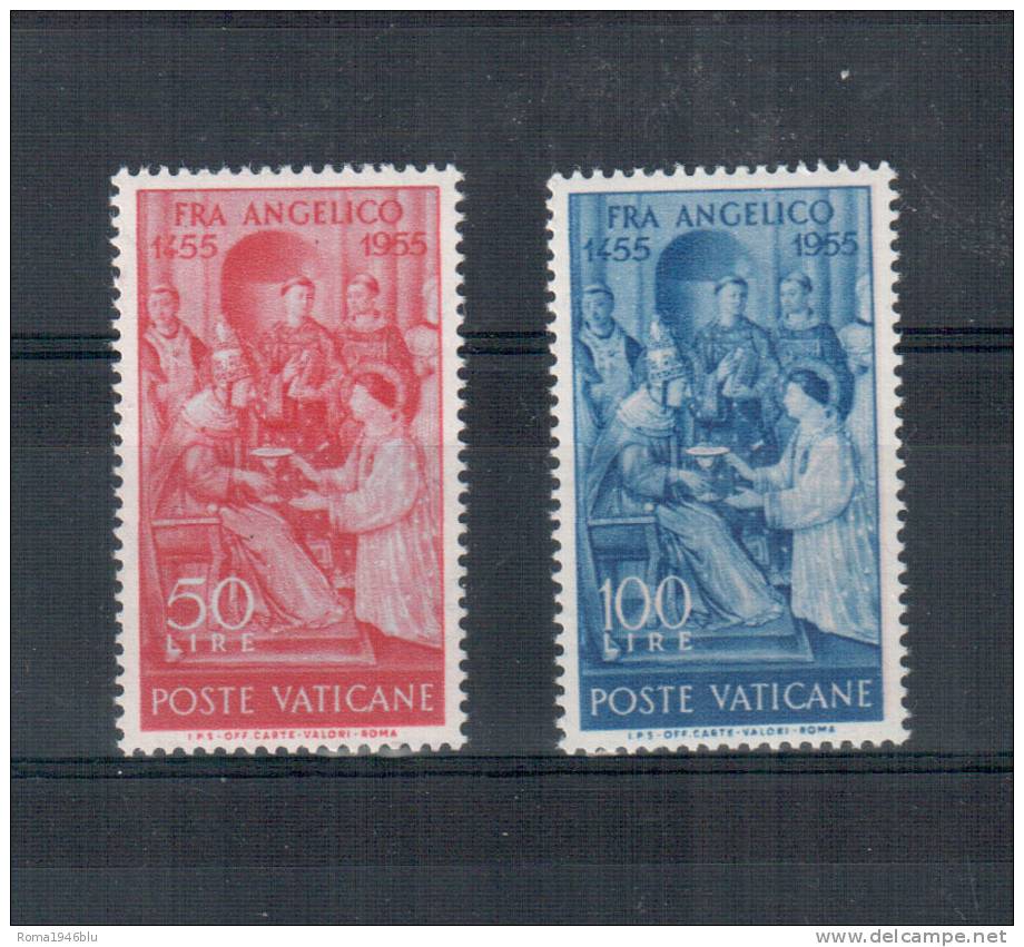 VATICANO 1955 FRA ANGELICO ** MNH INTEGRI LUSSO - Unused Stamps