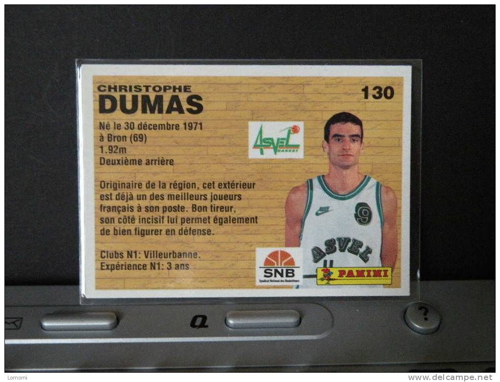 Carte  Basketball  1994 -  Villeurbanne -  Christophe DUMAS - N° 130 - 2scan - Habillement, Souvenirs & Autres