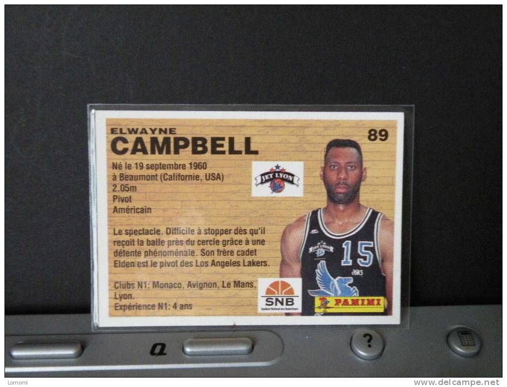 Carte  Basketball  1994 - LYON-  Elwayne CAMPBELL - N° 89 - 2scan - Uniformes, Recordatorios  & Misc
