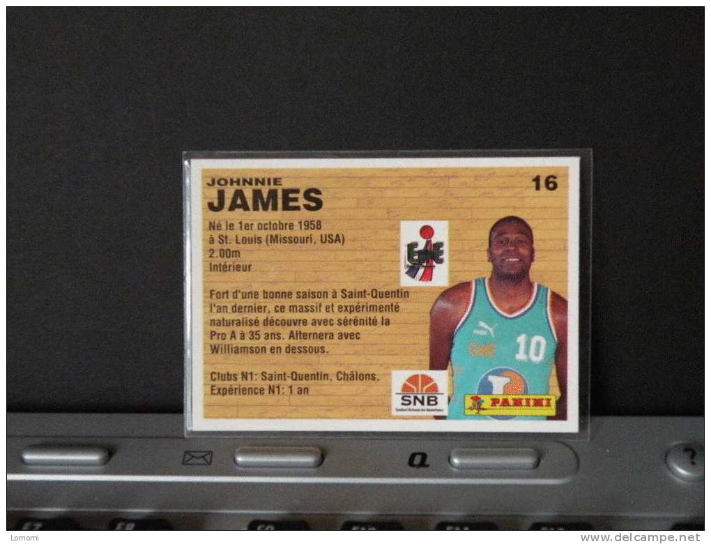 Carte  Basketball  1994 - Châlons -  Johnnie JAMES - N° 16 - 2scan - Uniformes, Recordatorios  & Misc