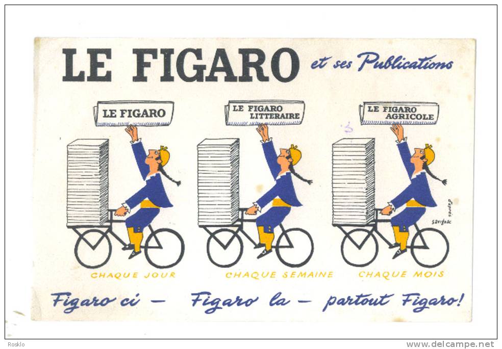 BUVARD / LE FIGARO ET SES PUBLICATIONS / 21 X 13.5 CM  / BEL ETAT - L