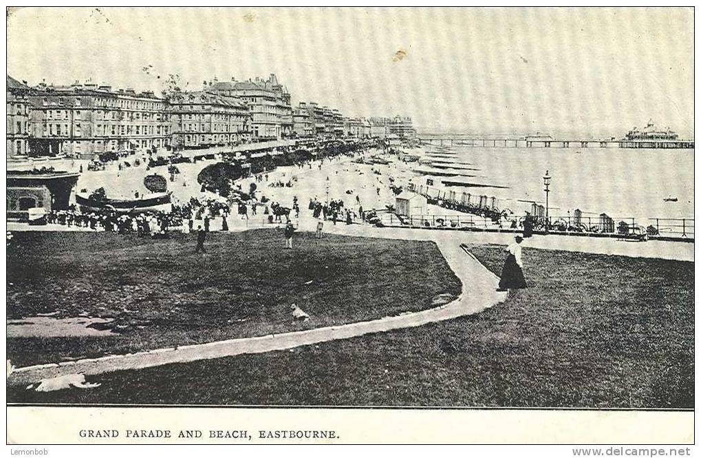 Britain United Kingdom - Grand Parade And Beach, Eastbourne Early 1900s Used Postcard [P191] - Eastbourne