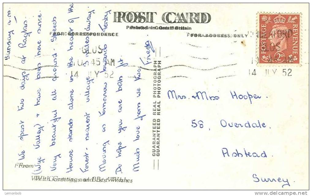 Britain United Kingdom Speech House Forest Of Dean 1952 Used Real Photo Postcard [P196] - Other & Unclassified