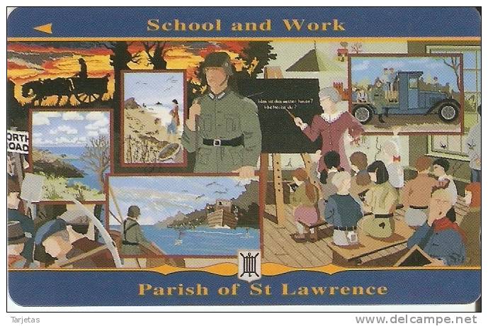 JER-105 TARJETA DE JERSEY DE LIBERATION- SCOOL WORK  (39 JERB) - Jersey En Guernsey