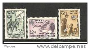 TurMi.Nr.1827-29// -  TÜRKEI - 1961, UNICEF, 15 Jahre ** - Unused Stamps