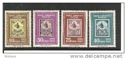 TurMi.Nr.1850-53// -  TÜRKEI -1963, 100 Jahre Türk. Marken ** - Unused Stamps