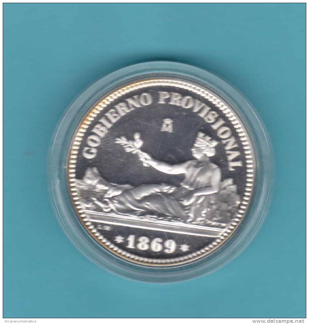 ESPAÑA   HISPANIA  1  PESETA 1.869  PLATA/SILVER  PROOF  SC/UNC REPLICA    DL-7227 - Essays & New Minting