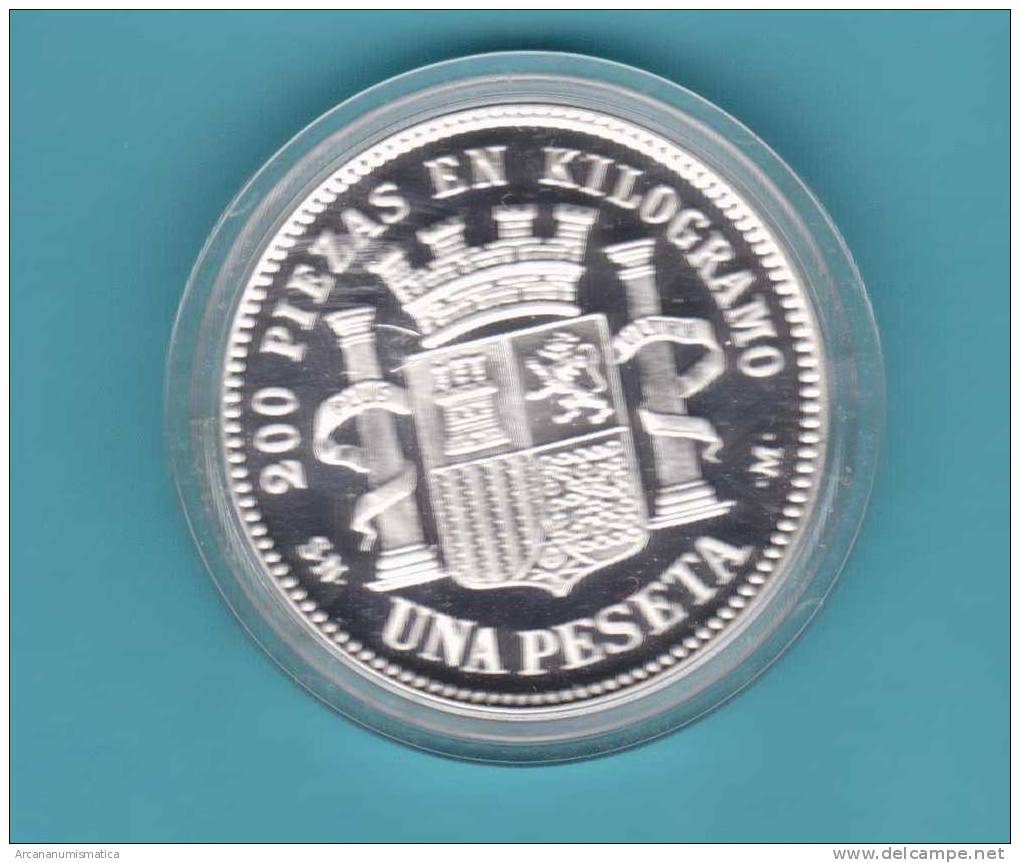 ESPAÑA   HISPANIA  1  PESETA 1.869  PLATA/SILVER  PROOF  SC/UNC REPLICA    DL-7227 - Essays & New Minting