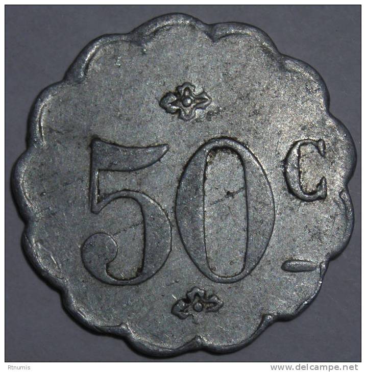 NON REFERENCE Douai 59 Café De Paris 50 Centimes - Monétaires / De Nécessité