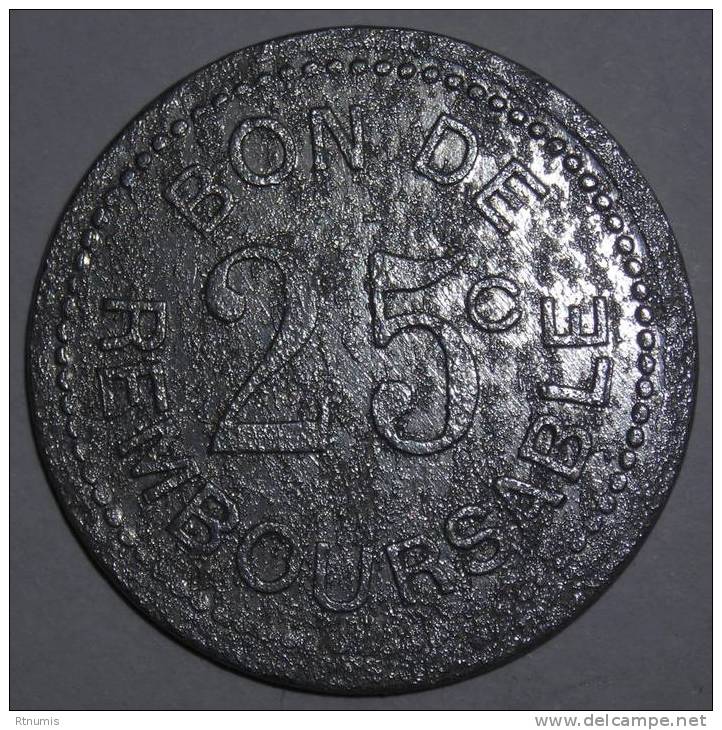 Colonies Comores Sté Anonyme De La Grande Comore 25 Centimes RARE ! - Monétaires / De Nécessité