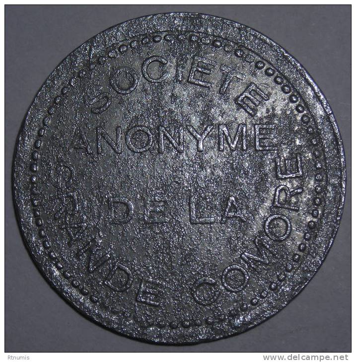 Colonies Comores Sté Anonyme De La Grande Comore 25 Centimes RARE ! - Monetary / Of Necessity