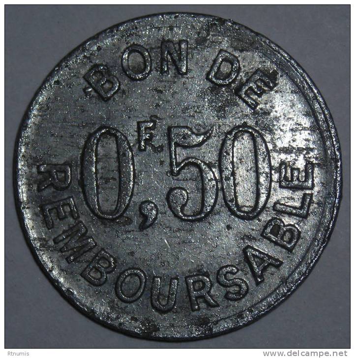 Colonies Comores Sté Anonyme De La Grande Comore 0,50 Franc RARE ! - Monetary / Of Necessity