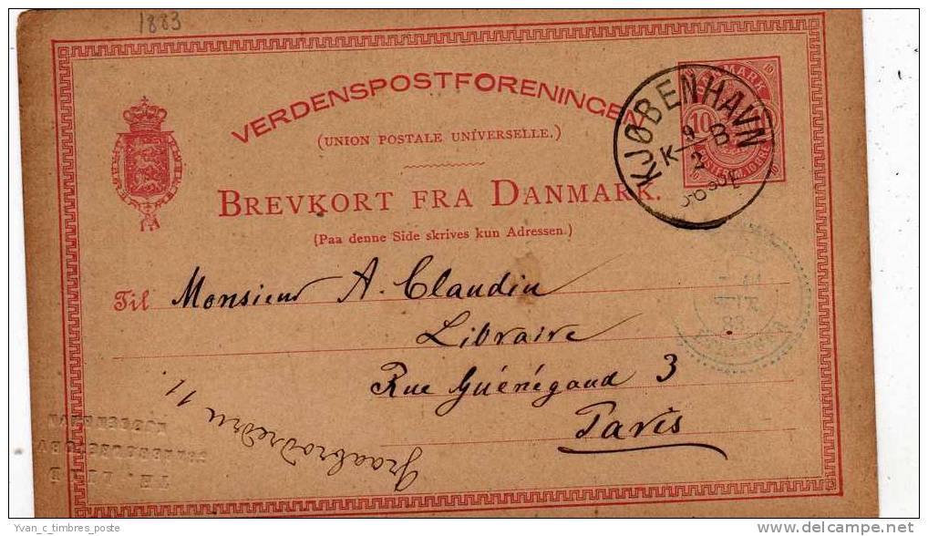 DANEMARK ENTIER POSTAL - Postal Stationery