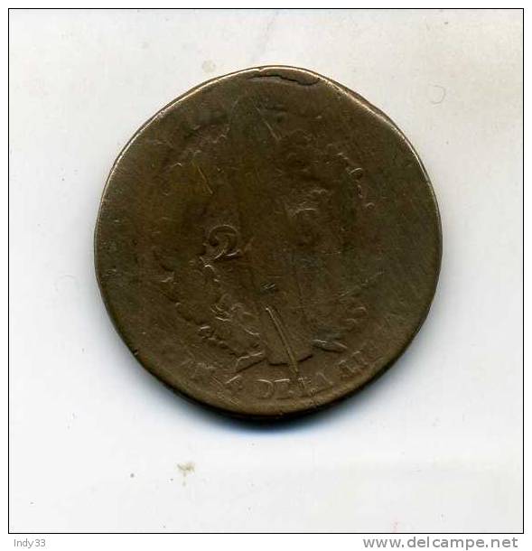 - MONNAIE FRANCE . 1789/95 . 2 SOLS LOUIS XVI ROI DES FRANCAIS ET FAISCEAU 1792 . ATELIER BB? - Other & Unclassified