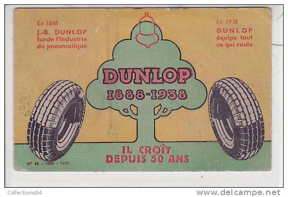 PUBLICITE /PNEUX  DUNLOP /1938 /  BUVARD FORMAT CPA / N° 48 - P