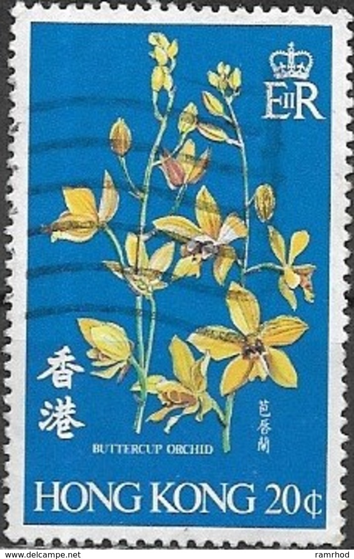 HONG KONG 1977 Orchid - 20c  Buttercup Orchid FU - Usados