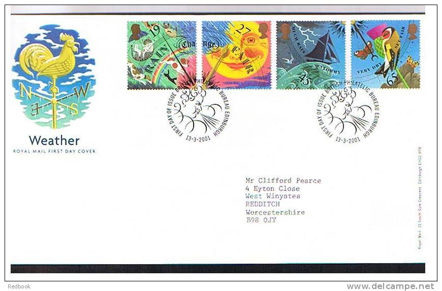 2001 GB FDC First Day Cover Weather  - Ref 473 - 2001-2010 Decimal Issues