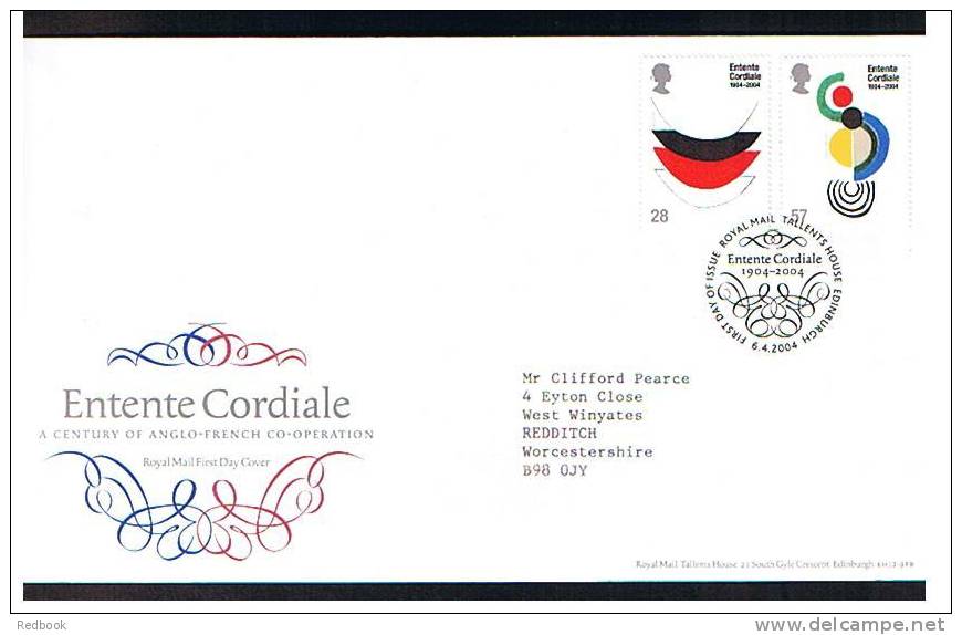 2004 GB FDC First Day Cover - Anglo French - Entente Cordiale -  Ref 473 - 2001-2010 Decimal Issues